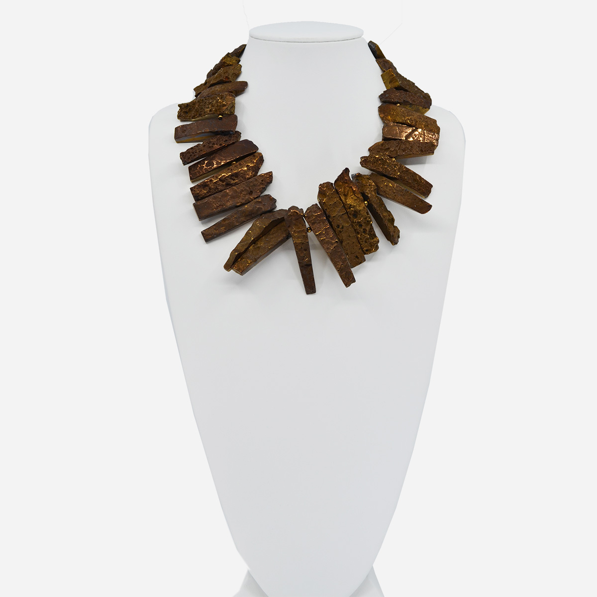 Kenneth Jay Lane Bronze Brutalist necklace