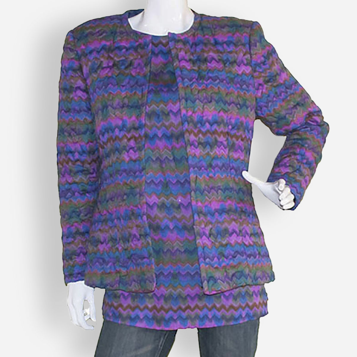 Flame stitch pattern jacket