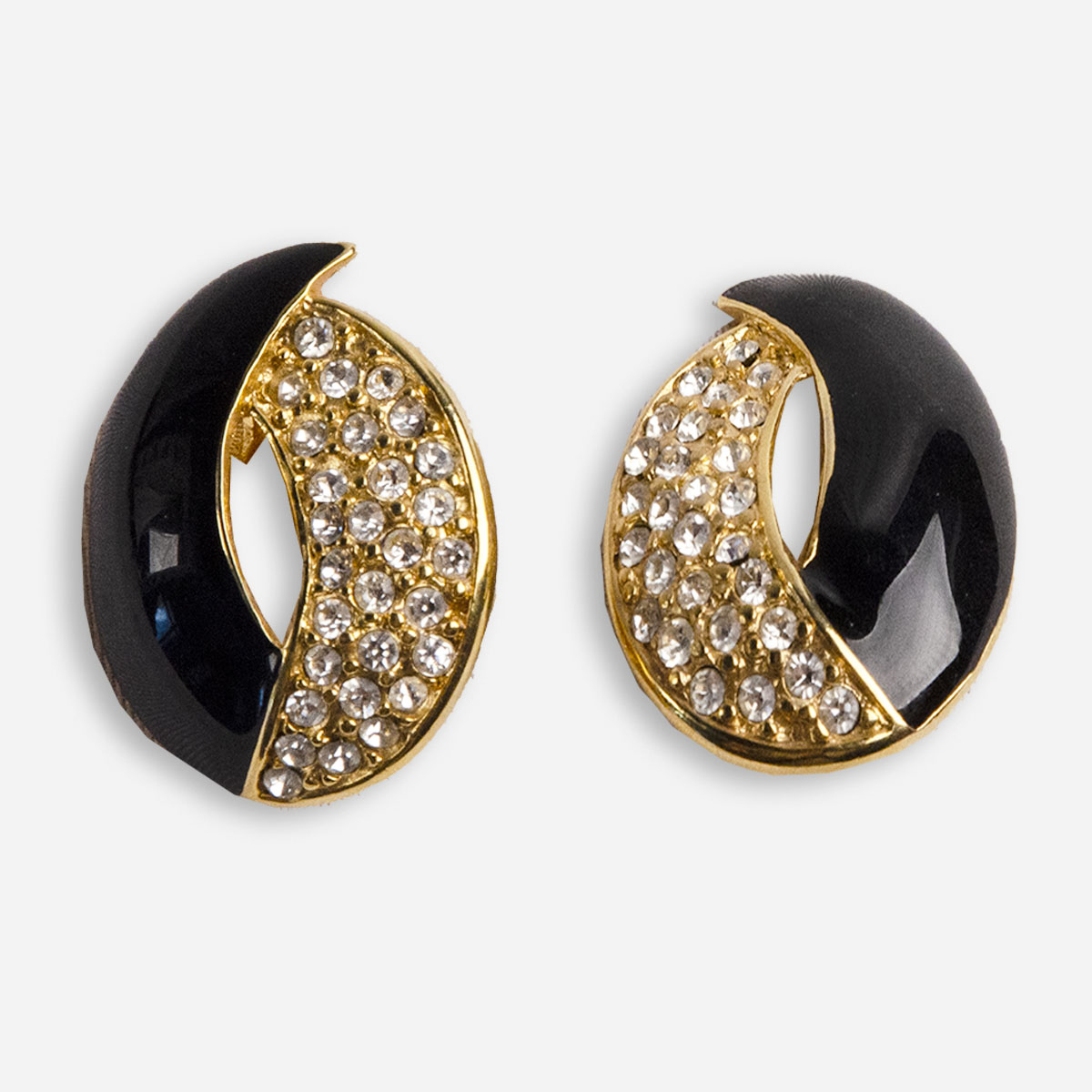 monet rhinestone and enamel earrings