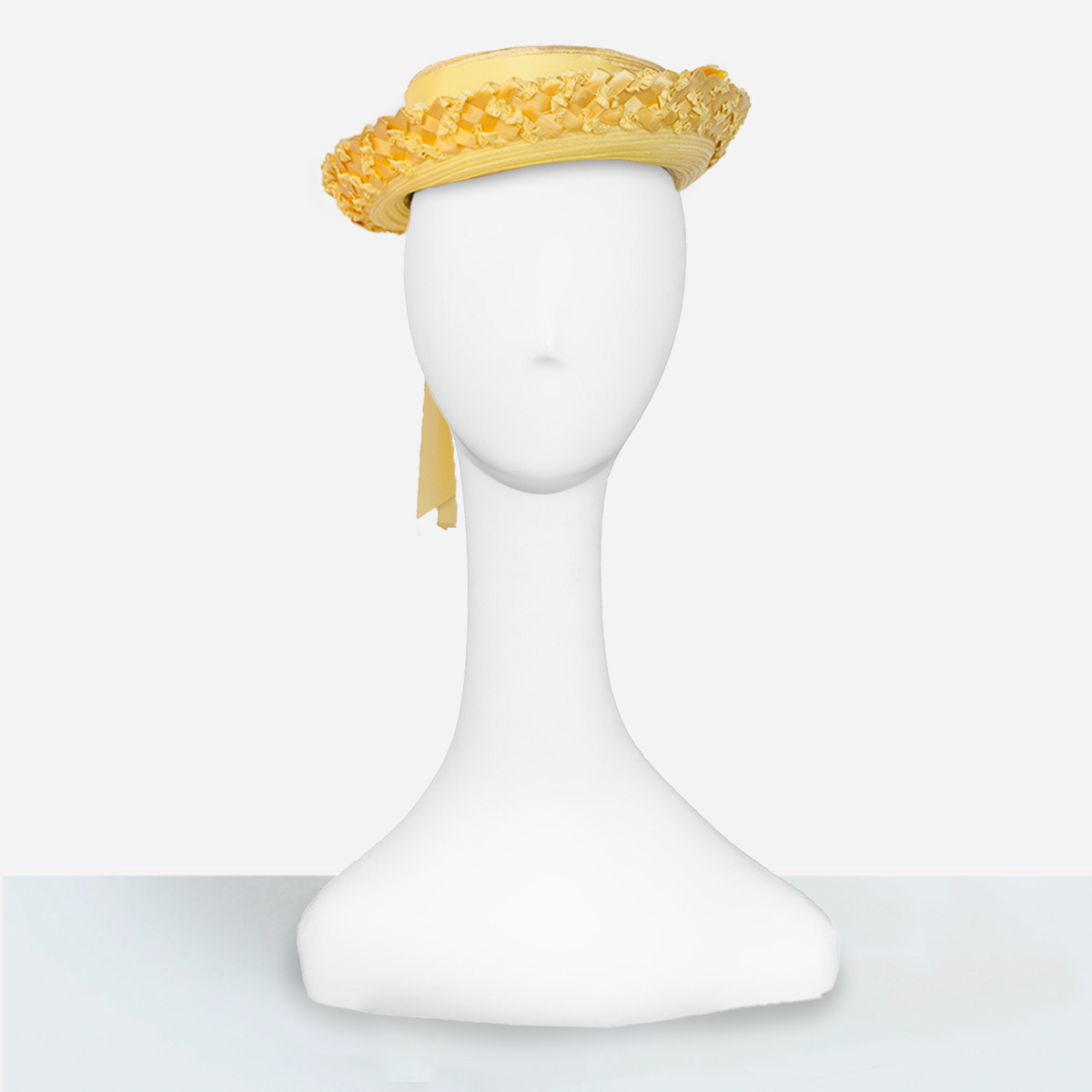 yellow straw boater hat