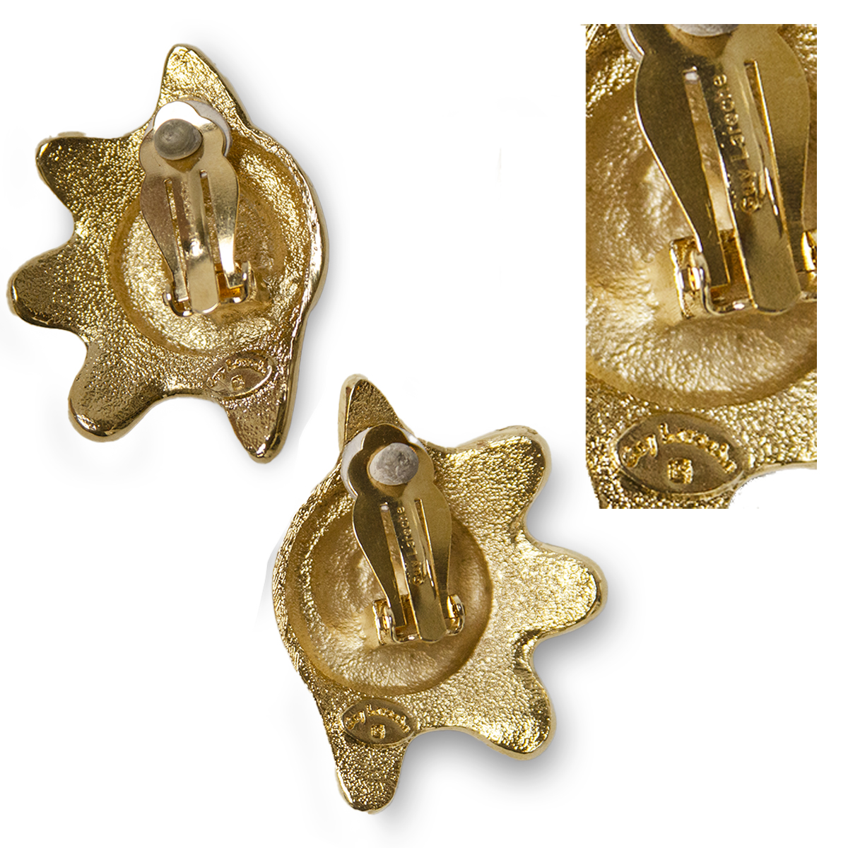 gold vintage seashell earrigns