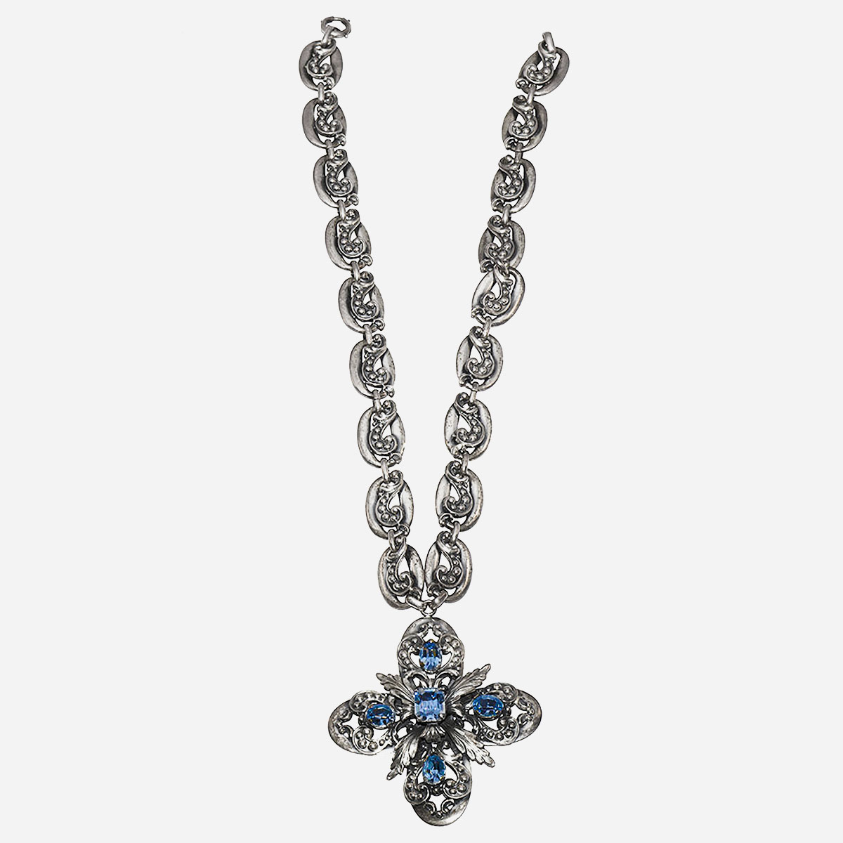 1950s Napier blue topaz necklace