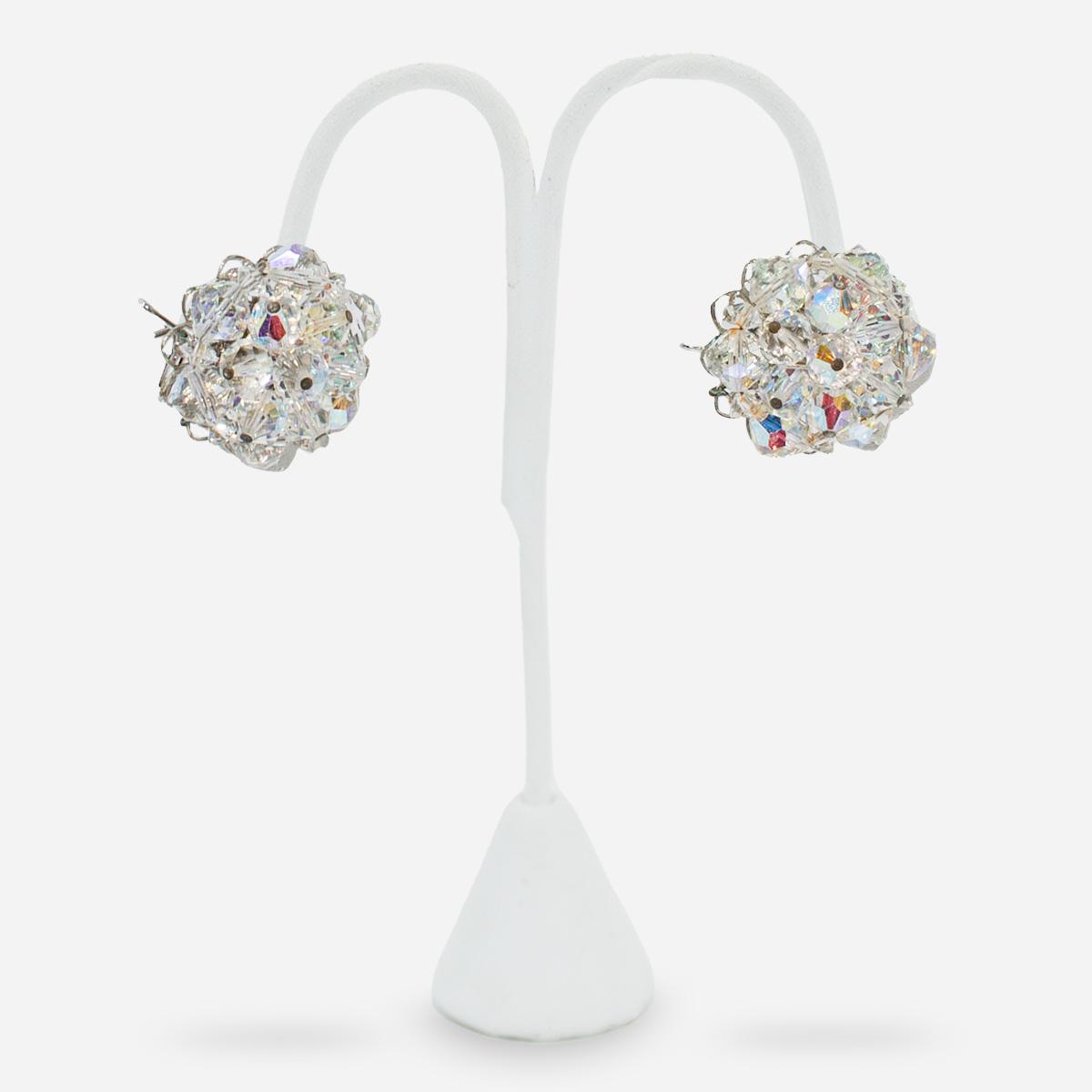 crystal wingback earrings
