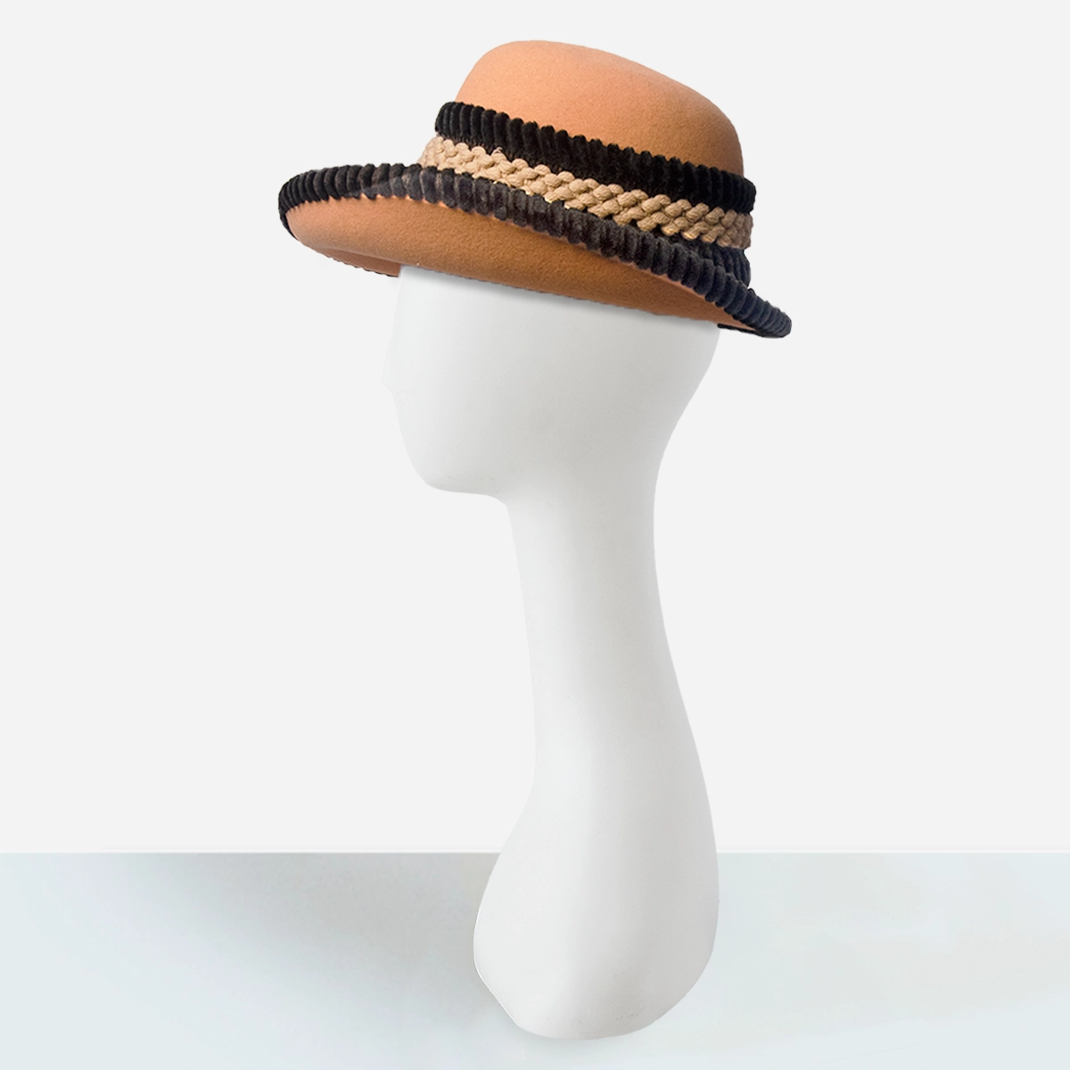 1950s brown wide brim hat