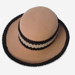 Archie Eason wide brim hat with ric rac