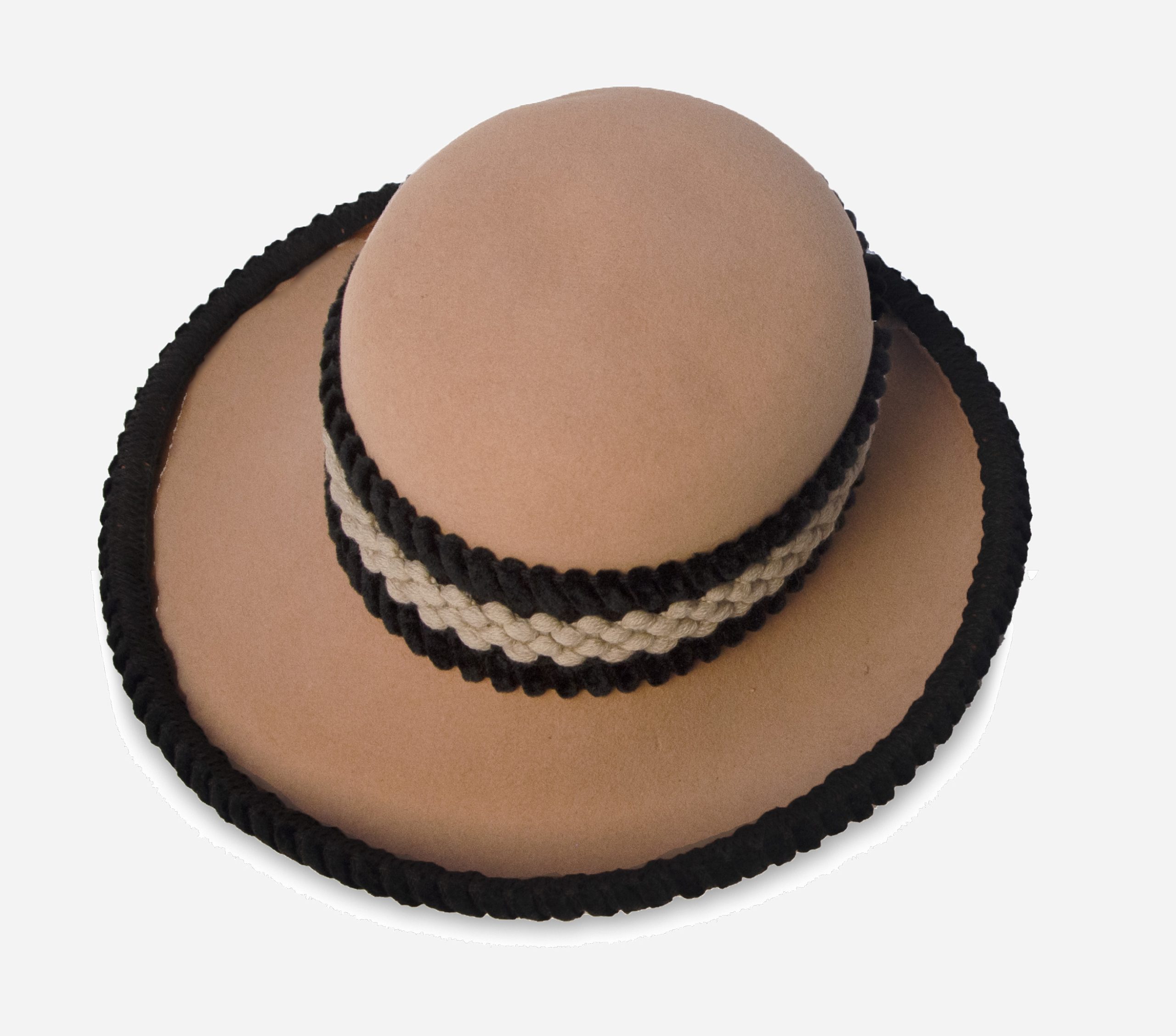 Archie Eason wide brim hat with ric rac