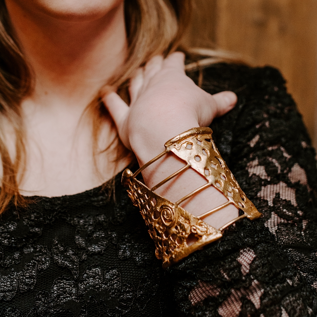 vintage gold cuff bracelet, designer jewelry