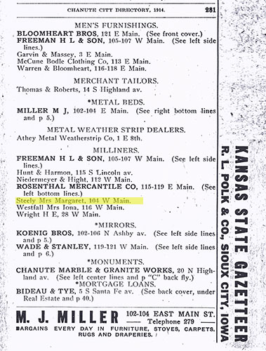 Chanute Kansas City Directory 1914