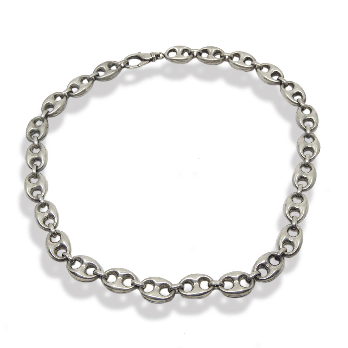 vintage silver mariner link necklace