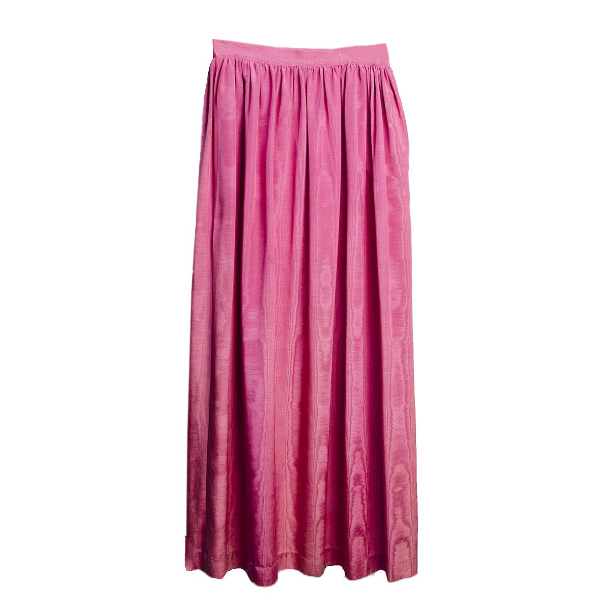 Salmon pink silk moire skirt