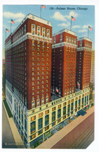 historic palmer house postcard, chicago