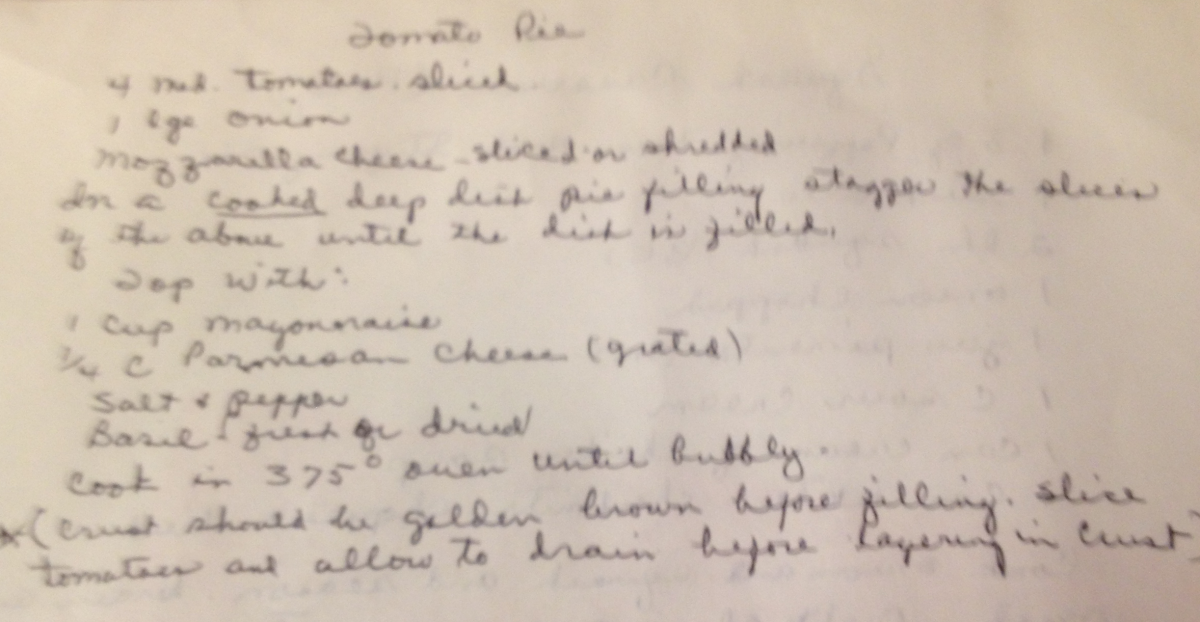 tomato pie recipe
