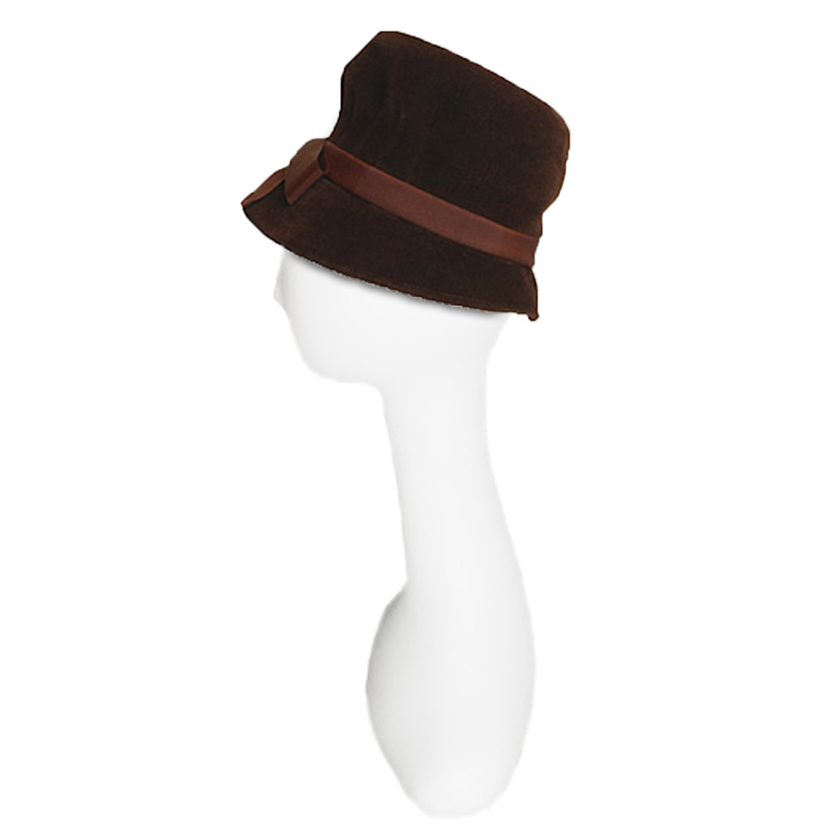 1940s Tall Hat, brown velvet