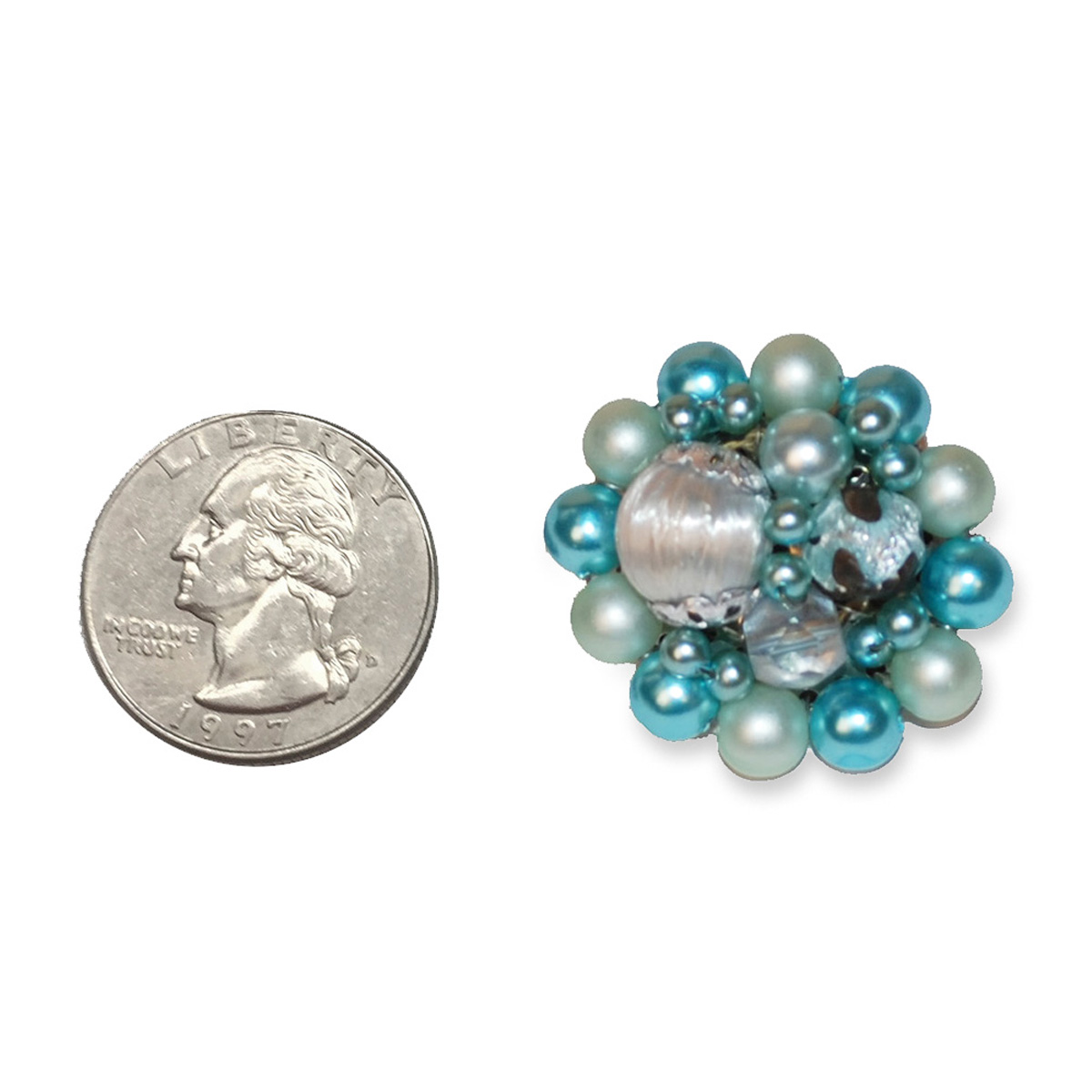 vintage cluster bead earrings