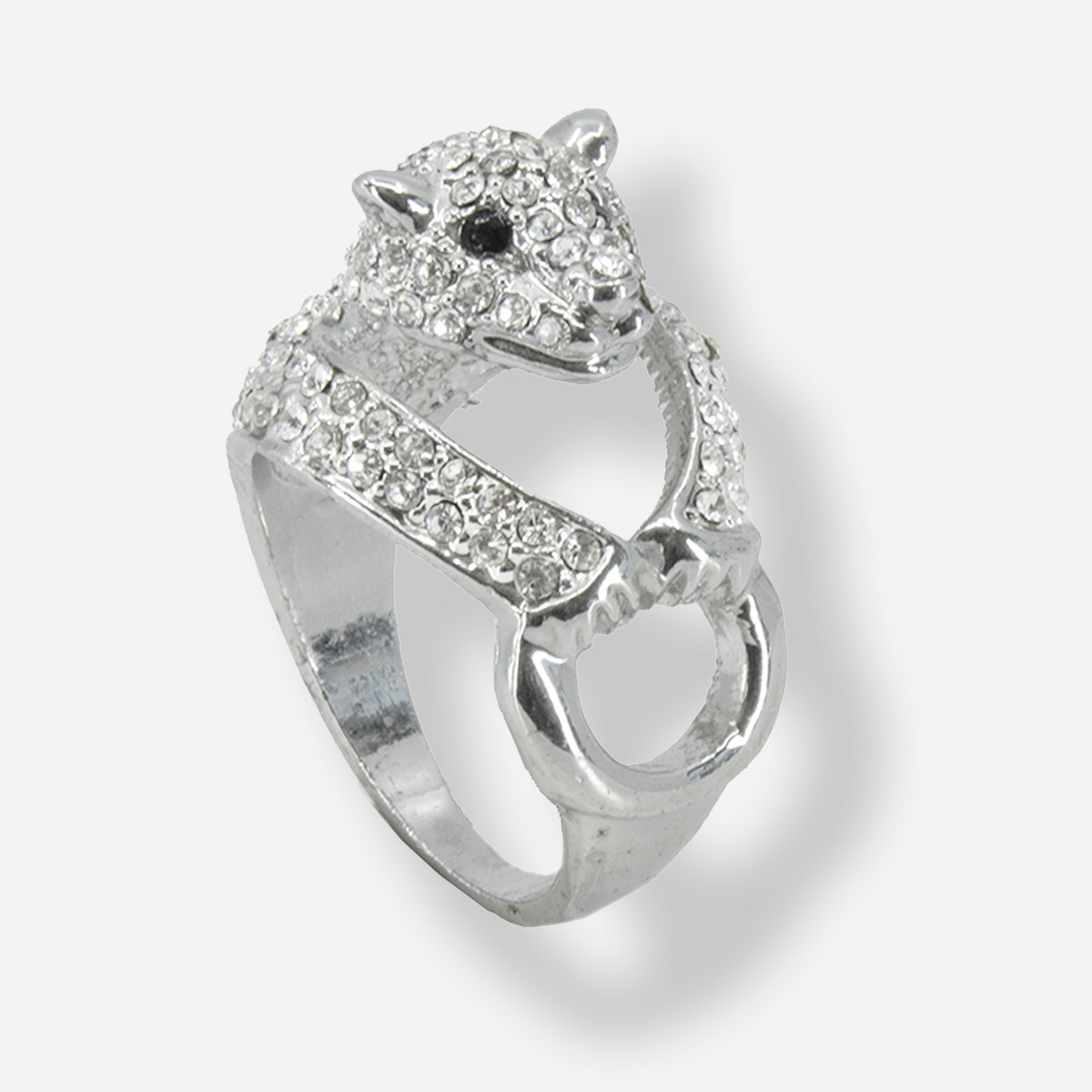 Crystal leopard ring