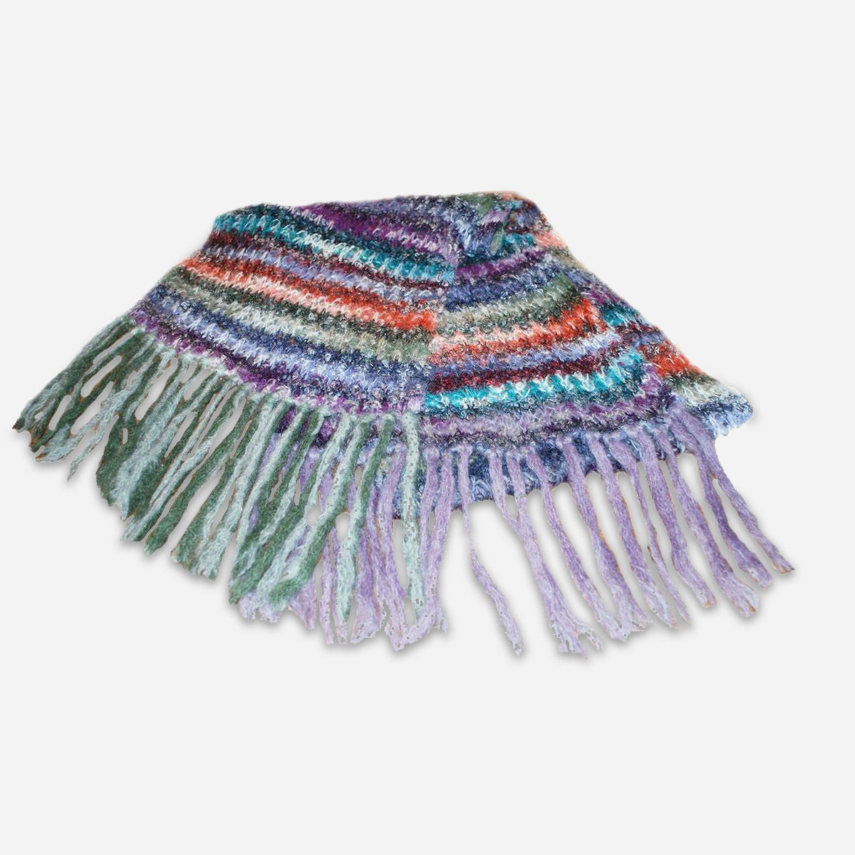 Multicolor mohair shawl