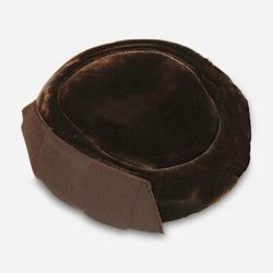 brown pillbox hat