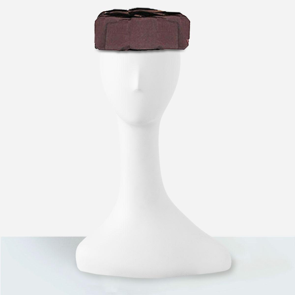 brown velvet pillbox hat