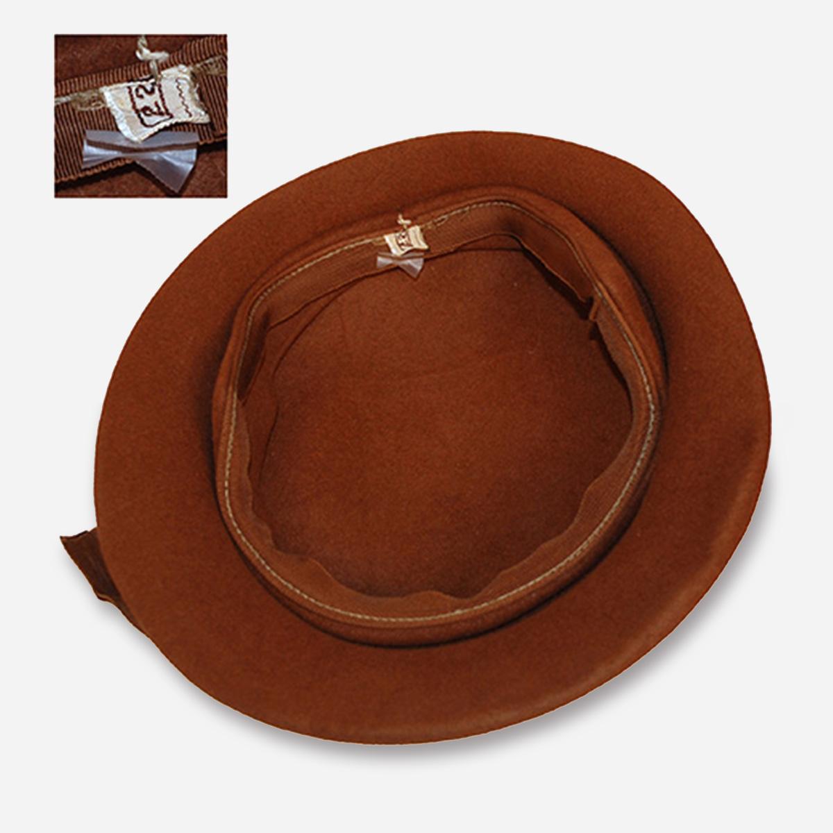 vintage 1950s brown dish hat