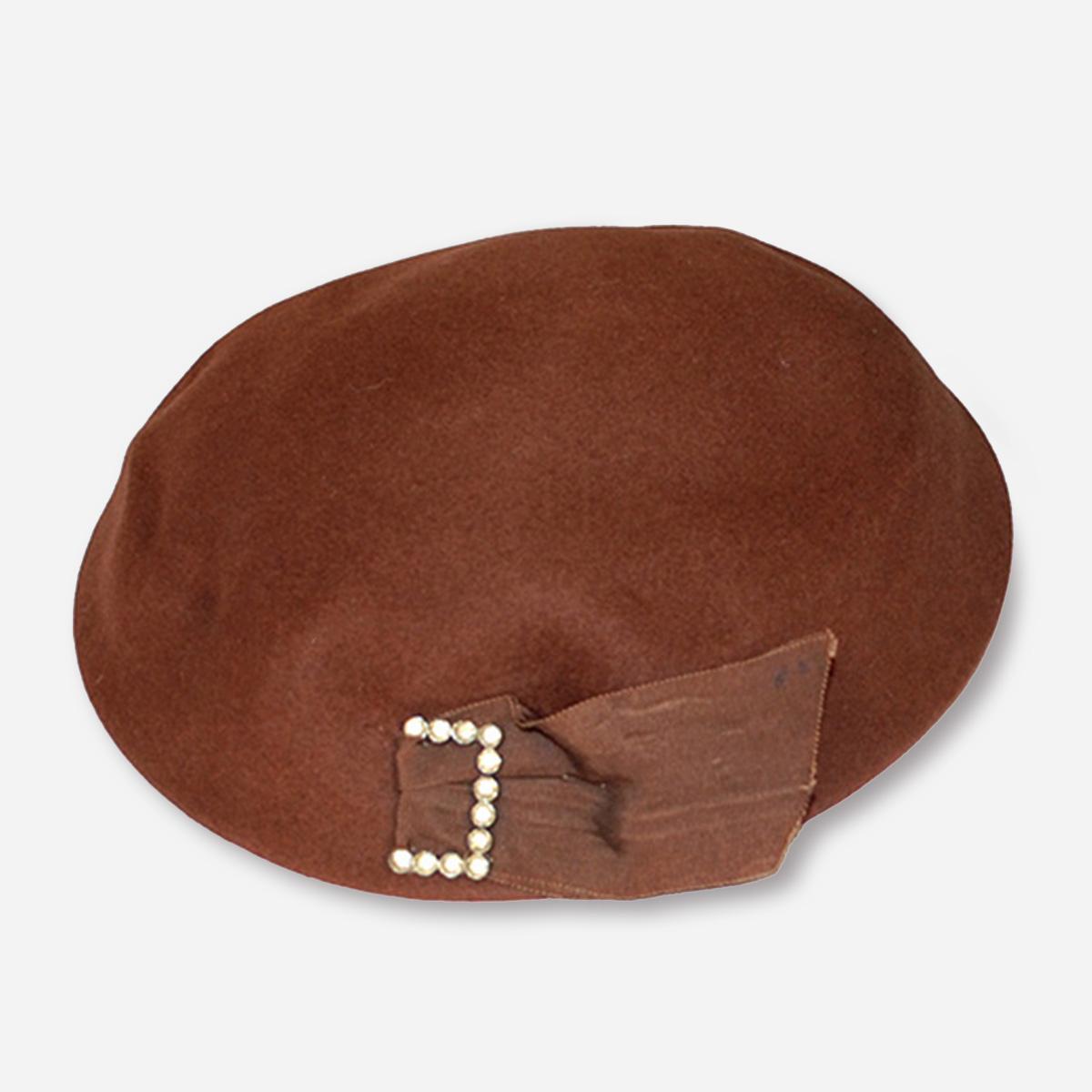 vintage brown dish hat