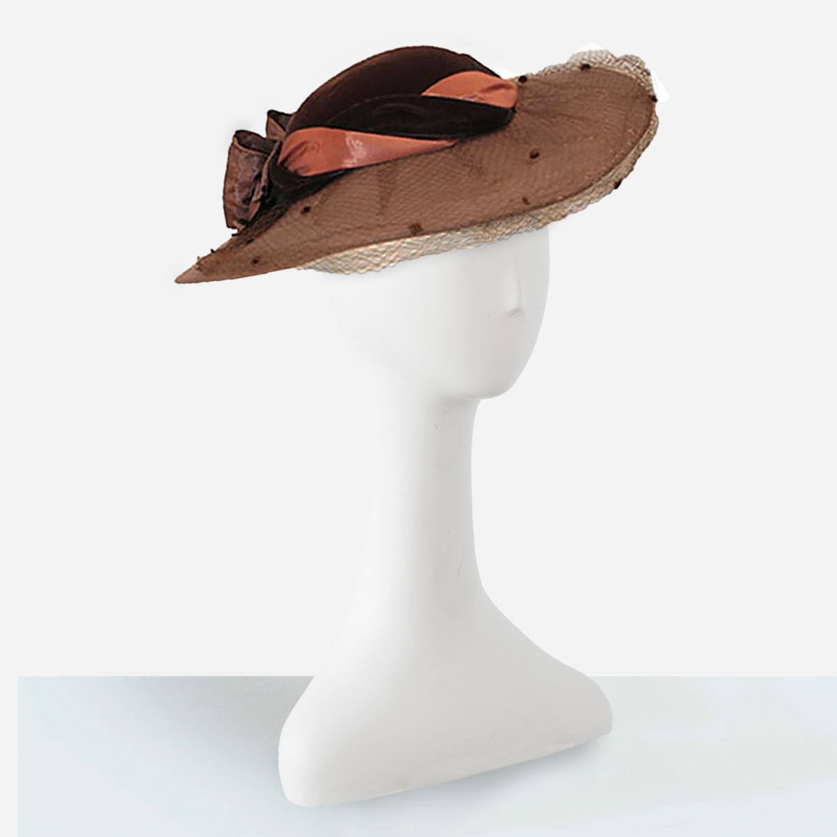 vintage brown wide brim hat
