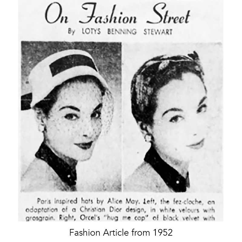 Alice May hat advertisement
