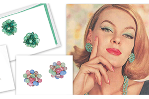vintage cluster bead earrings