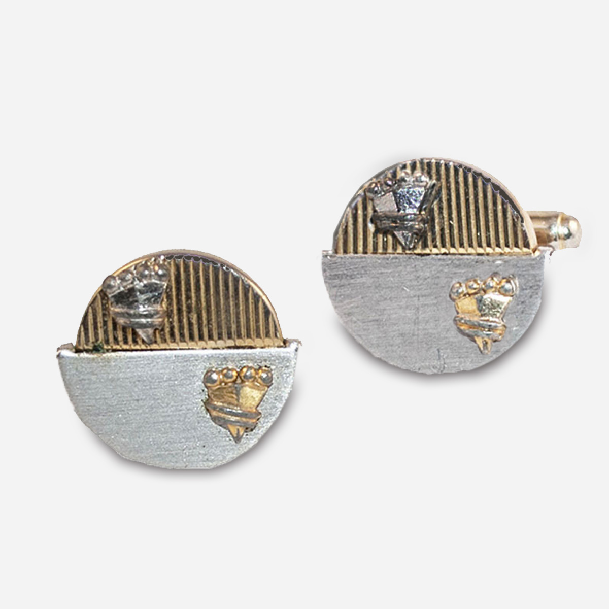 gold and silver cufflinks