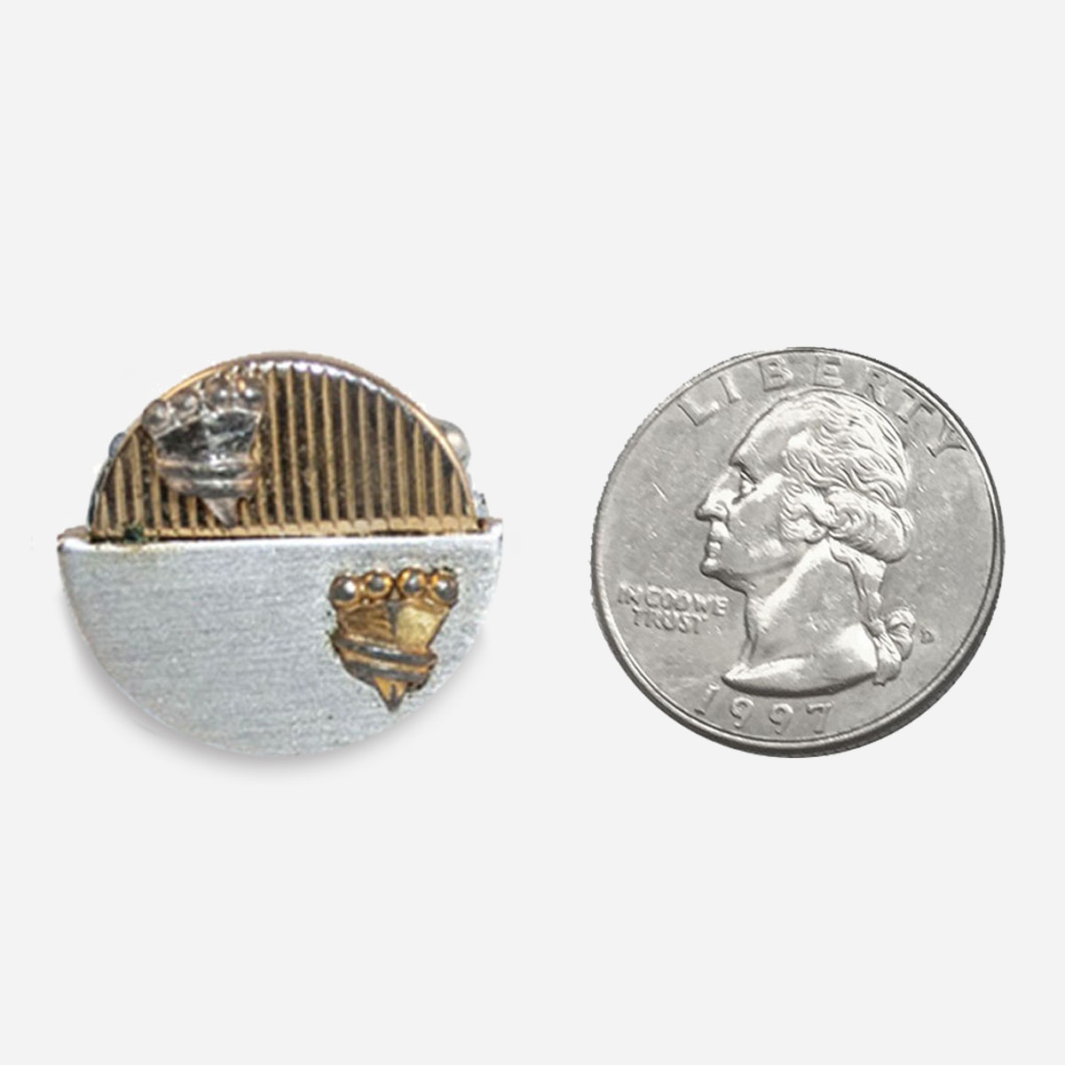 Gold and silver Shield Cufflinks
