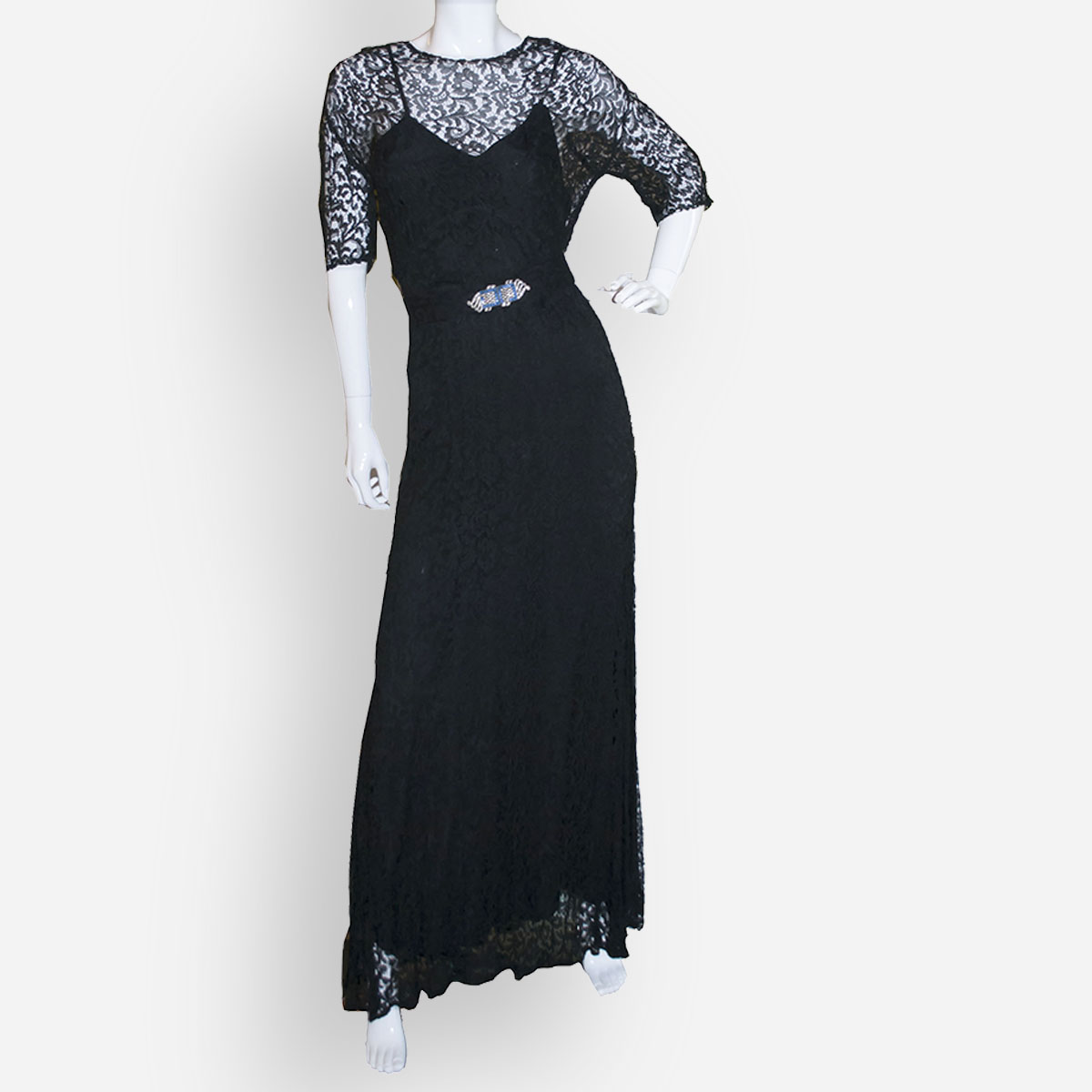 Long Black lace dress