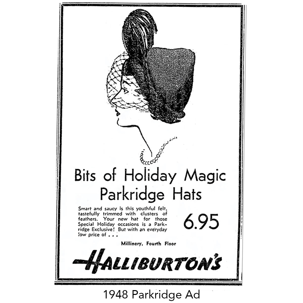 Parkridge hats advertisement from 1948