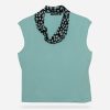blue sleeveless top blue sleeveless top