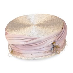 blush pink pillbox hat