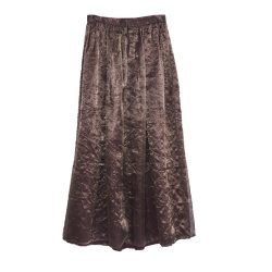 1980s Copper Floor-Length Skirt, Silk & Metallic