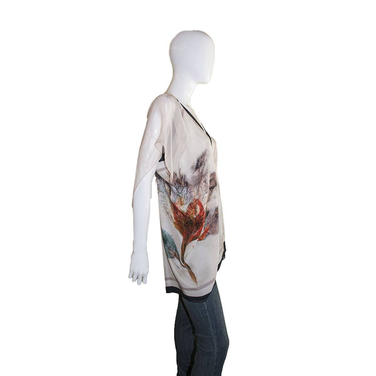Abstract Floral Print Silk Tunic by D. Exterior