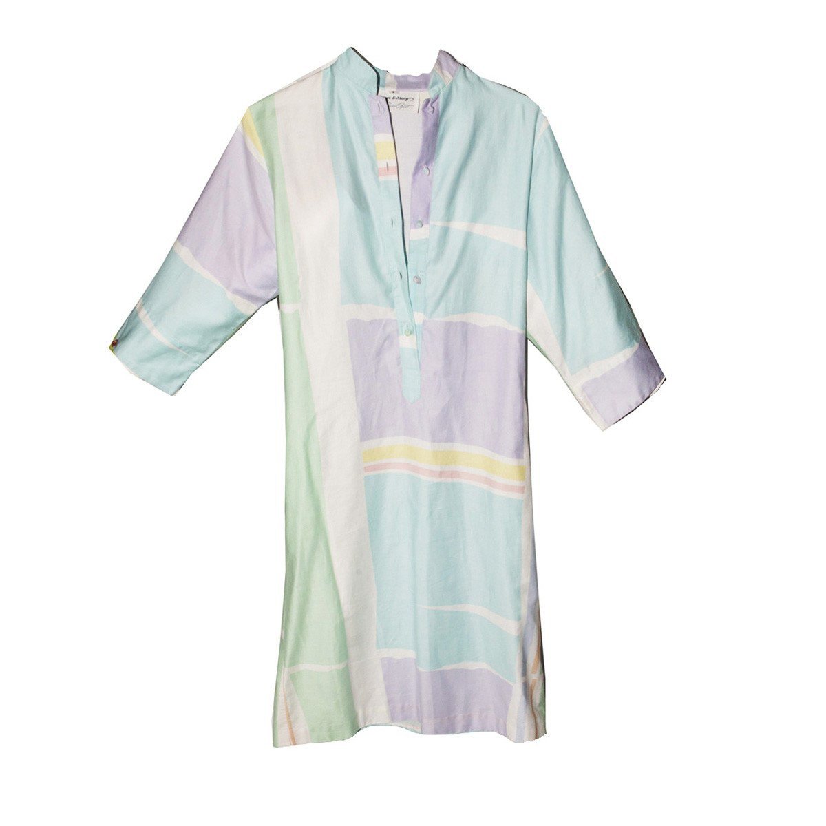 Catherine Ogust Pastel Abstract Print Dress, Vintage 1980s
