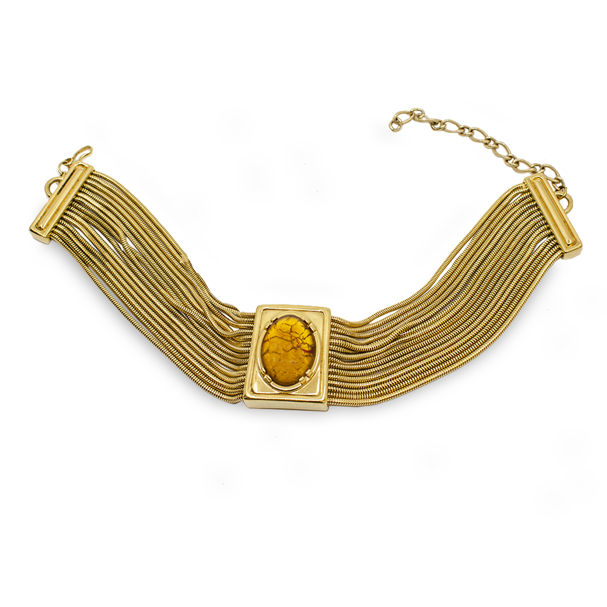 vintage monet necklace gold snake chains