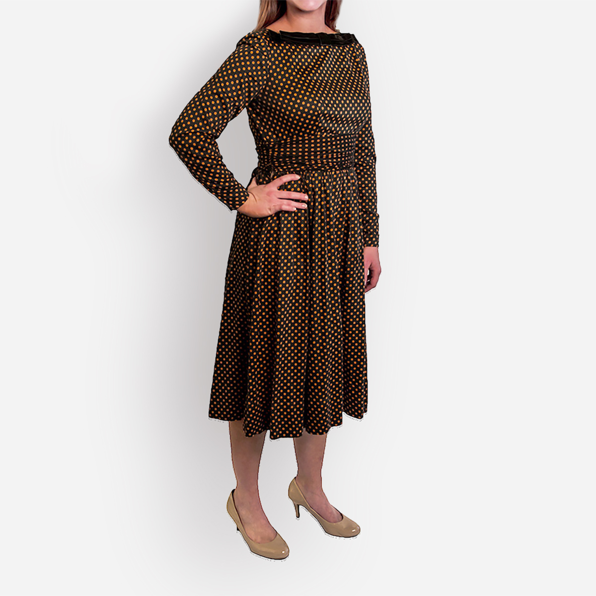 vintage 1950s Jean Lang Dress polka dot dress