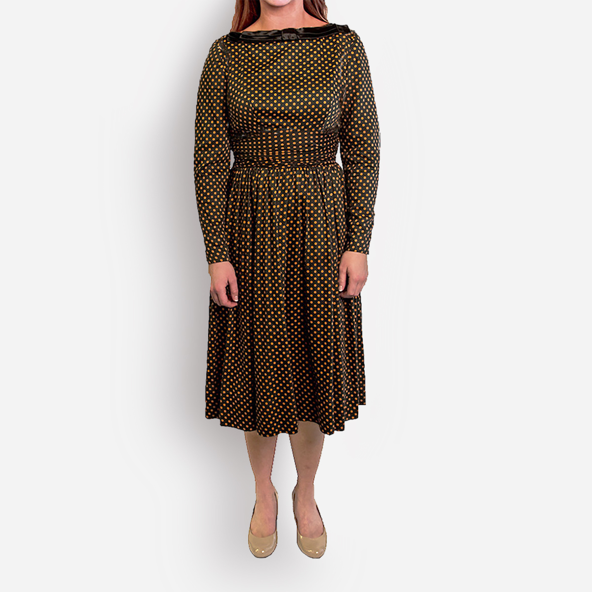vintage 1950s Polka Dot Dress by Jean Lang