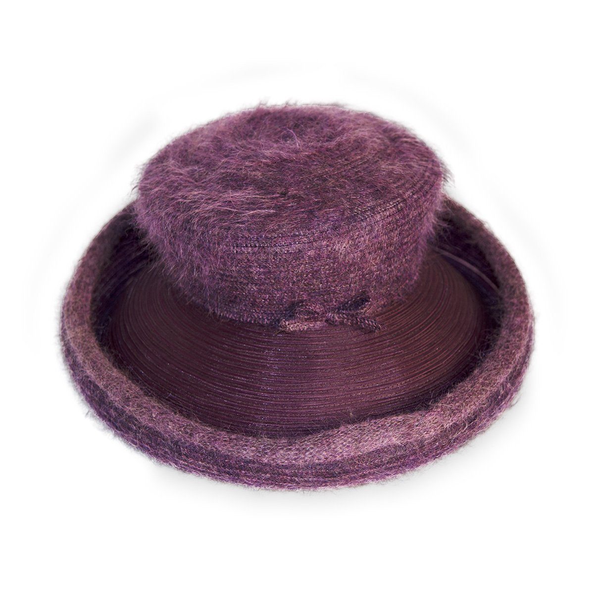 Gabriela Ligenza Purple Hat, Knit & Horsehair, Made in Italy by Marzi Brothers