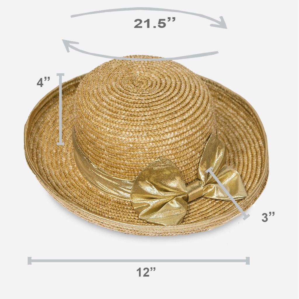 Gold straw hat size