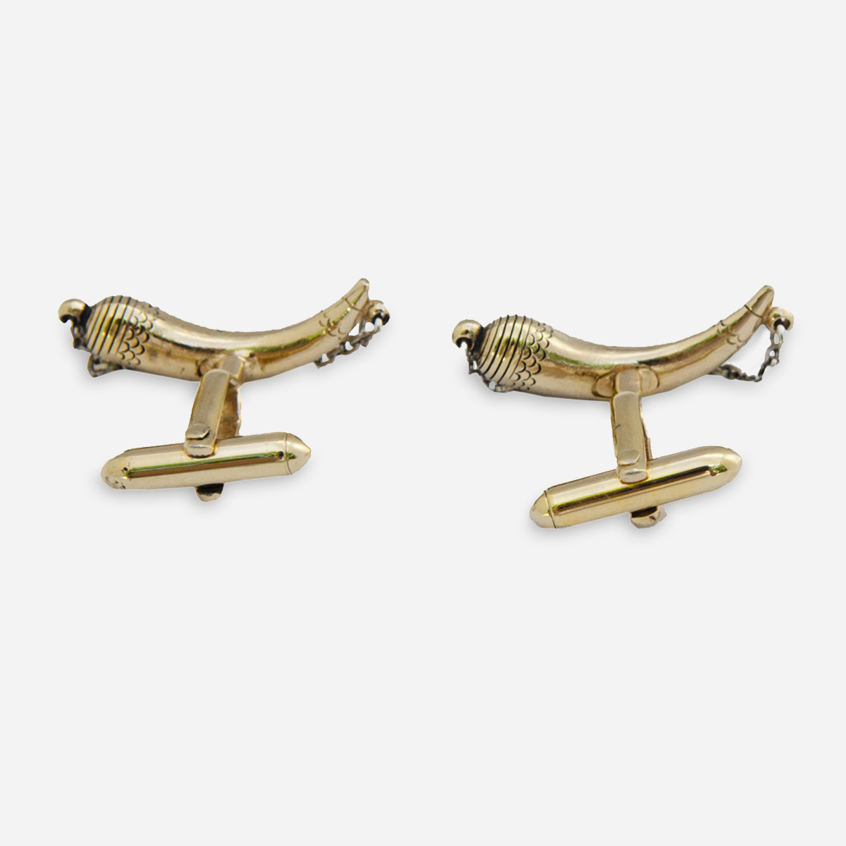 Gold bullet and toggle cuff links