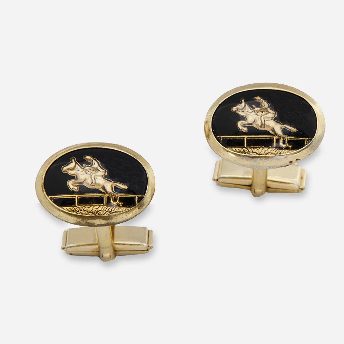 vintage cufflinks with horses