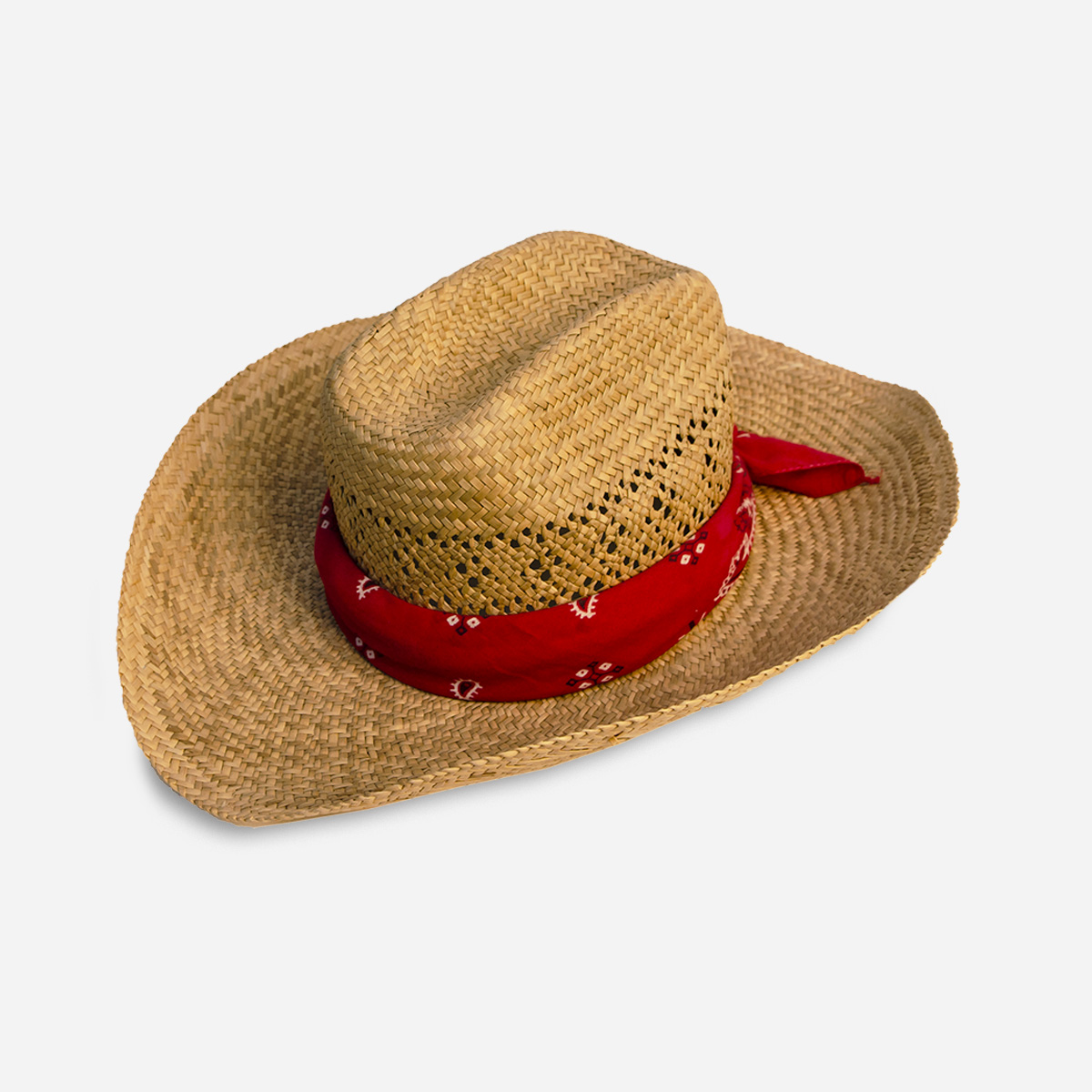 Bandana Straw Cowboy hat
