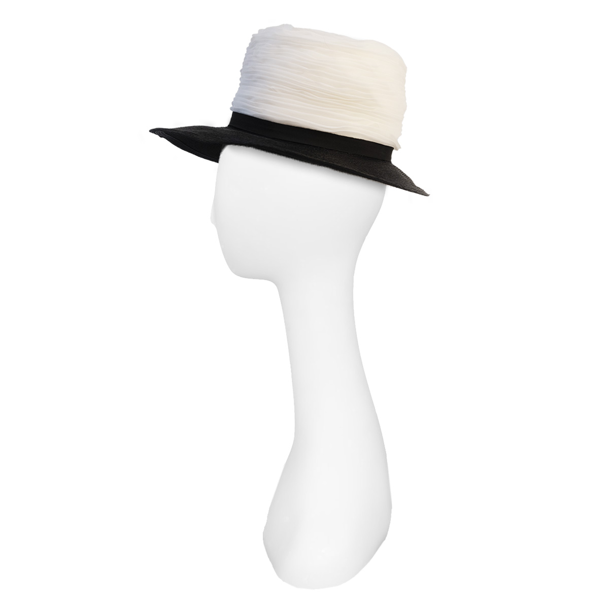 vintage black and white hat