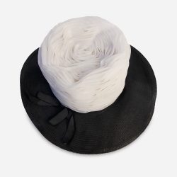 1960s Black & White Straw Hat