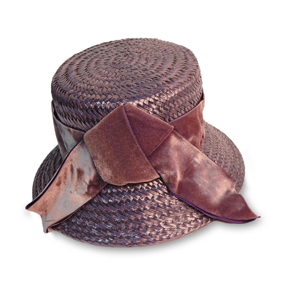 Leslie James Purple Straw hat
