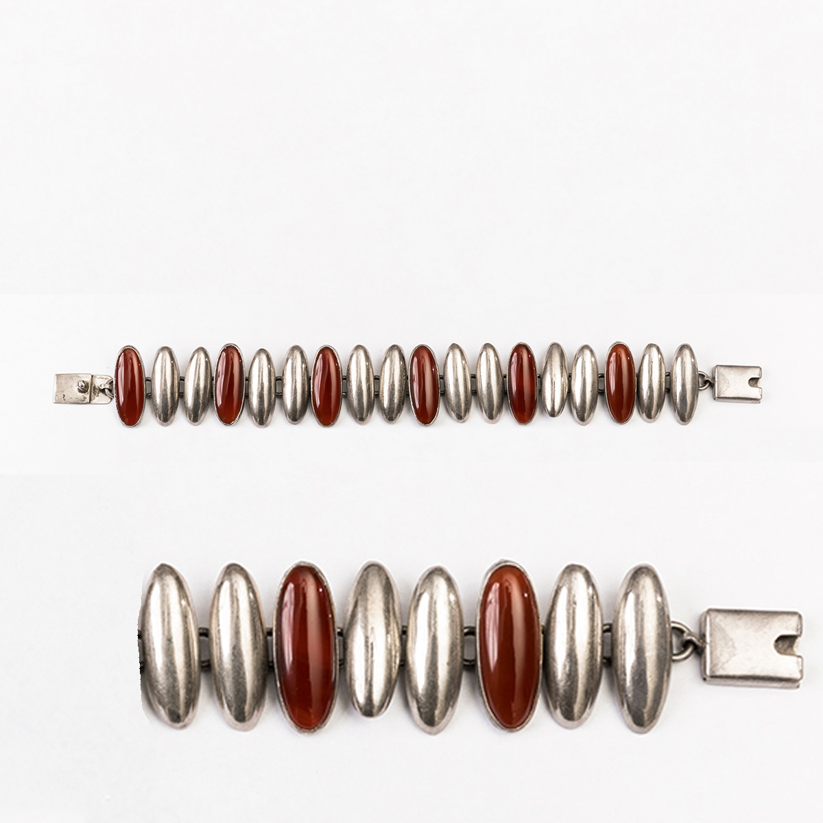 machine age jewelry, carnelian bracelet