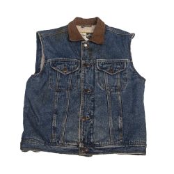 Vintage Wrangler Denim Vest, Sherpa Lining