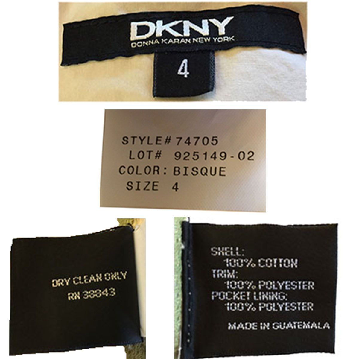 Vintage Donna Karan Tan Trench Coat, DKNY, Patch Pockets, Size 4